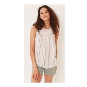 FATFACE Esther Metallic Stripe Cami - Natural Ivory